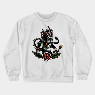 Traditional Krampus Tattoo Piece Crewneck Sweatshirt